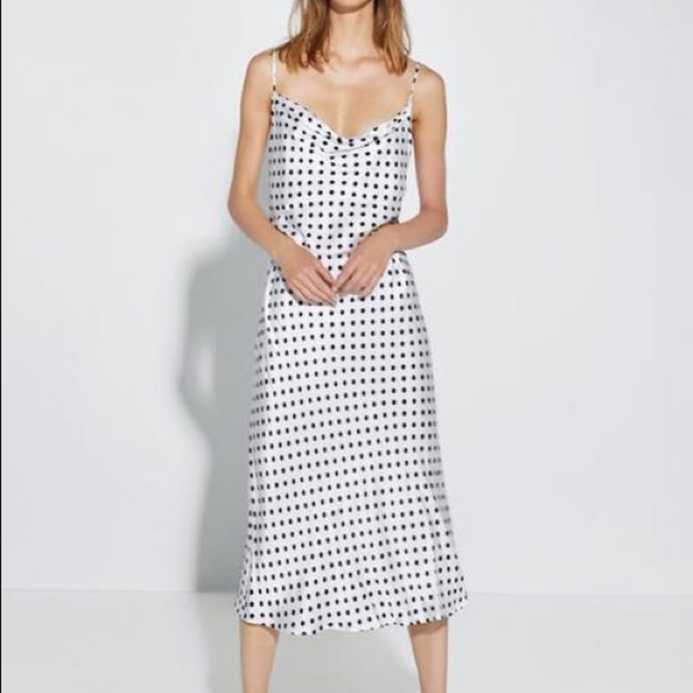 Zara polka dot slip dress